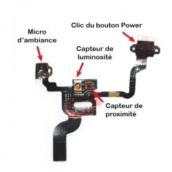 Nappe capteur de proximité + connecteur bouton power iPhone 4 photo 3