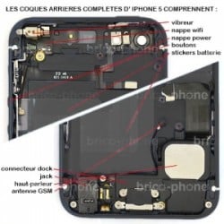 Coque arrière Noire pour iPhone 5 complète photo 5