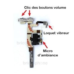 Nappe complète prise Jack + mute et volume pour iPhone 4S Noir photo 3