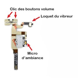 Nappe prise jack + mute et volume + micro d'ambiance pour un iPhone 4S Blanc photo 3