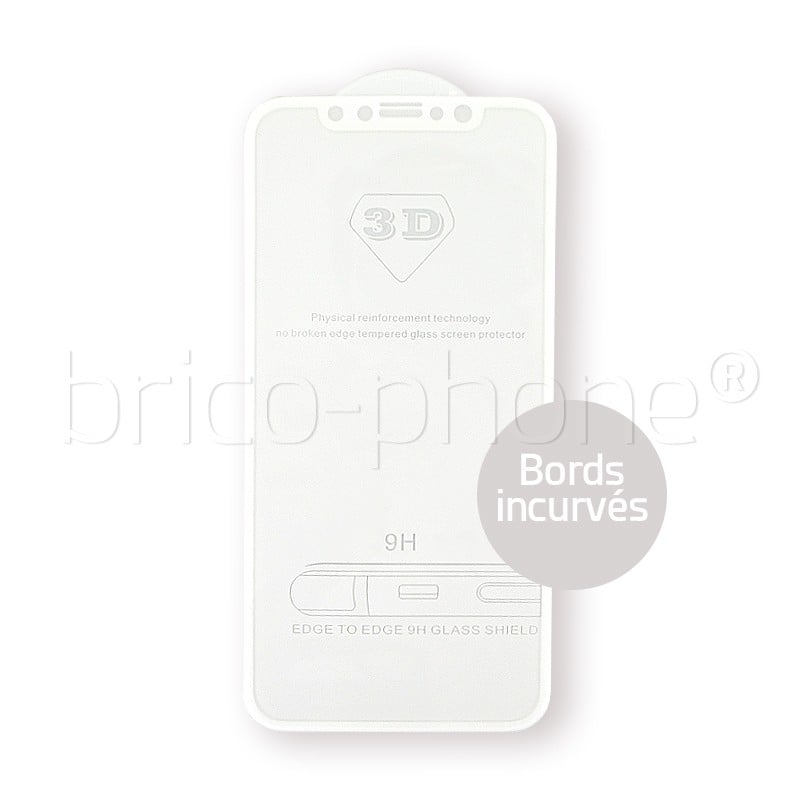 Protecteur en verre trempé blanc INCURVE pour iPhone X photo 2