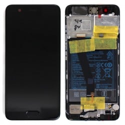 Bloc Ecran Noir COMPLET prémonté + batterie sur chassis pour Huawei P10 photo 1