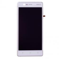 Bloc Ecran Blanc avec vitre et LCD prémontés sur châssis pour NOKIA 3 / 3 Dual sim Photo 2