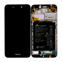 Bloc Ecran Noir COMPLET prémonté sur chassis + batterie pour Huawei Honor 6A Photo 1