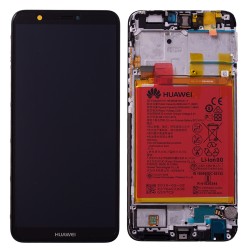 Ecran Noir COMPLET prémonté sur châssis + batterie pour Huawei P Smart Avant Arrière photo 1