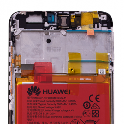 Ecran Noir COMPLET prémonté sur châssis + batterie pour Huawei P Smart Détail haut photo 1