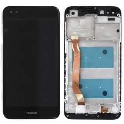 Bloc Ecran Noir COMPLET prémonté sur chassis pour Huawei Y6 Pro 2017 Photo 1