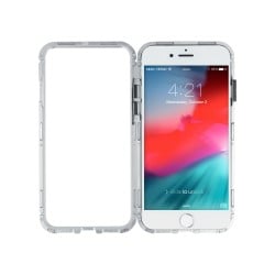 Coque transparente avec bumper magnétique Argent pour iPhone 7 Plus et 8 Plus Photo 3