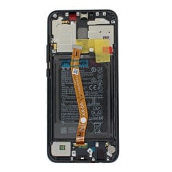 Bloc Ecran Noir complet prémonté + batterie sur chassis pour Huawei Mate 20 Lite_photo 2