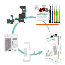 Kit Brico-phone pour changer le connecteur de charge prise jack et micro BLANC iPhone 5