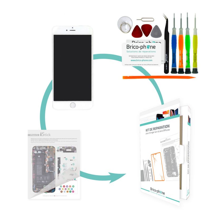 Kit de réparation Brico-phone avec écran BLANC iPhone 6 PREMIUM