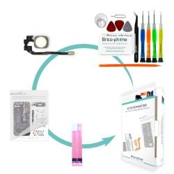 Kit Brico-phone pour changer la nappe home BLANCHE iPhone 5S et SE