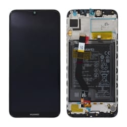 Bloc écran Noir complet pré-monté + batterie sur châssis pour Huawei Y7 Prime (2019)