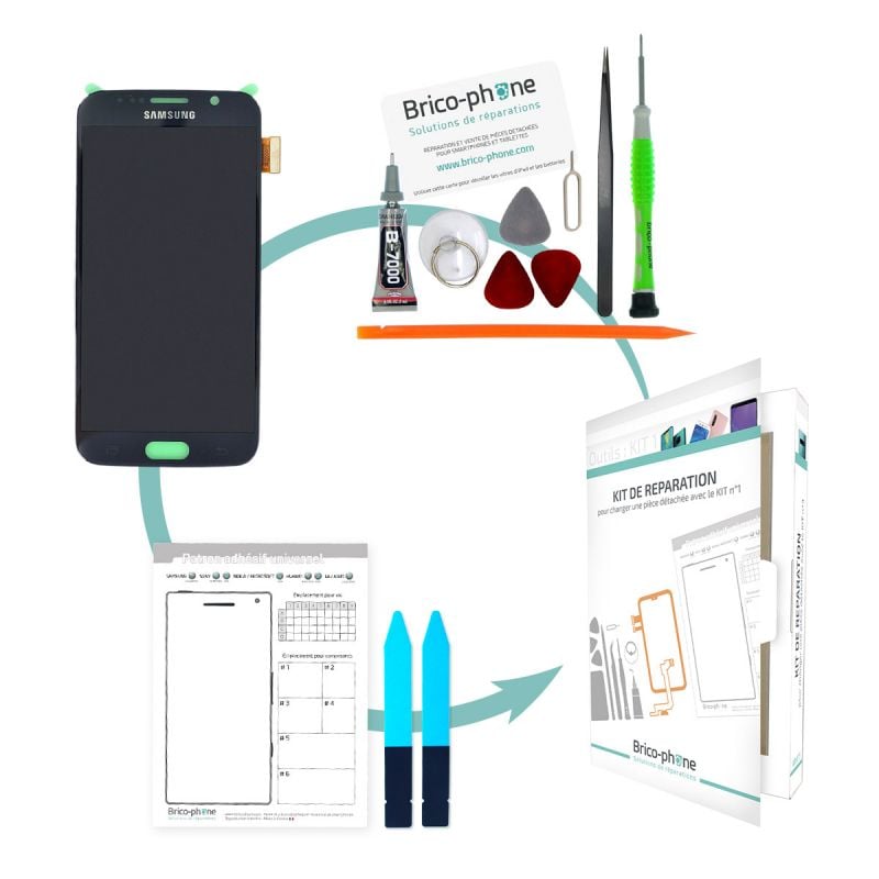 Kit de remplacement Ecran complet NOIR Samsung Galaxy S6 Edge