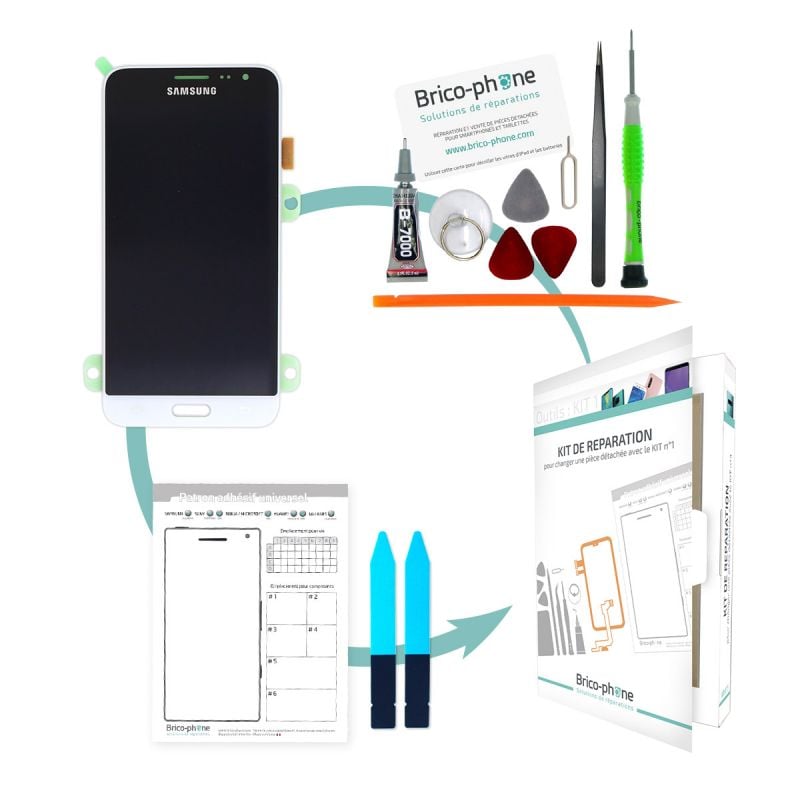 Kit de remplacement Ecran complet BLANC Samsung Galaxy J3 2016