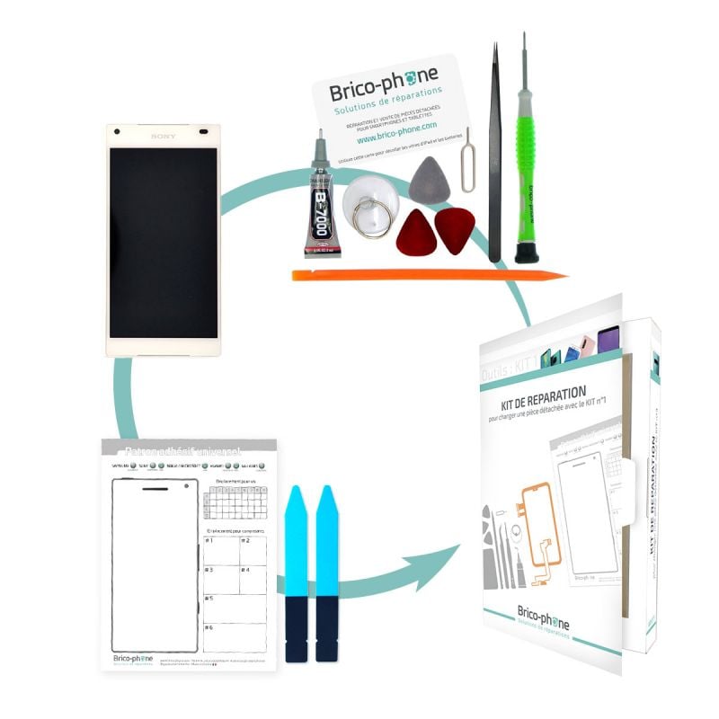 Kit de réparation Ecran complet Blanc avec châssis Sony Xperia Z5 Compact