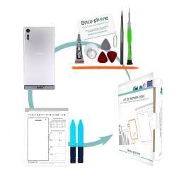 Kit pour remplacer la vitre arrière Silver Sony Xperia XZ / XZ Dual