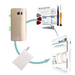 Kit de remplacement Vitre arrière GOLD Samsung Galaxy S7 Edge