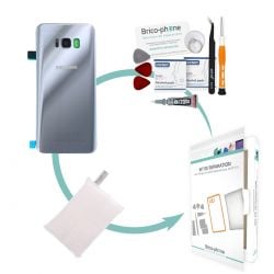 Kit de remplacement Vitre arrière ARGENT Samsung Galaxy S8 Plus