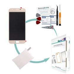 Kit de réparation Ecran Or Amoled avec vitre prémontée Samsung Galaxy J3 2017