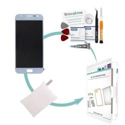 Kit de réparation Ecran Argent Amoled avec vitre prémontée Samsung Galaxy J3 2017