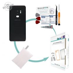 Kit de réparation Vitre arrière d'occasion Samsung Galaxy S9 Plus Noir Carbone