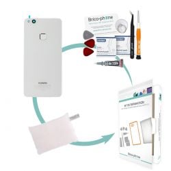 Kit de réparation Vitre arrière Blanche d'origine avec lecteur d'empreintes Huawei P10 Lite