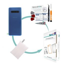 Kit de réparation Vitre arrière d'origine Samsung Galaxy S10 Bleu Prisme