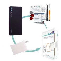 Kit de réparation Vitre arrière Noire complète Huawei P20