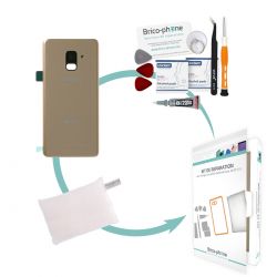 Kit de réparation Vitre arrière Or Samsung Galaxy A8 2018