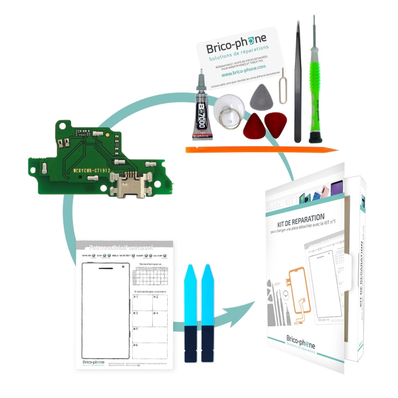 Kit pour changer le connecteur de charge micro USB du Huawei Y5 (2019)