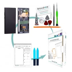 Kit de réparation de bloc écran Dynamic Amoled et vitre pré-montés sur châssis pour Samsung Galaxy Note 10+ Noir Cosmos