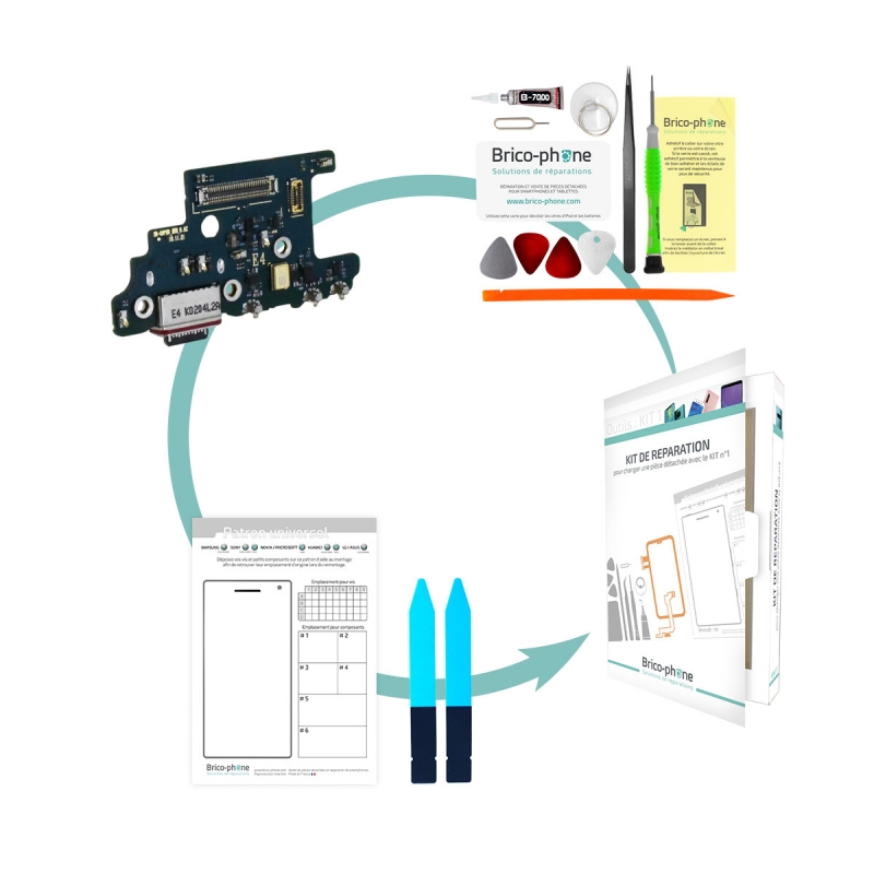 Kit pour changer le connecteur de charge USB Type-C pour Samsung Galaxy S20+