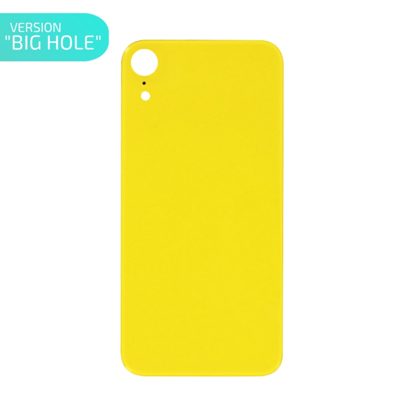 Vitre arrière pour iPhone XR Jaune - Version BIG HOLE