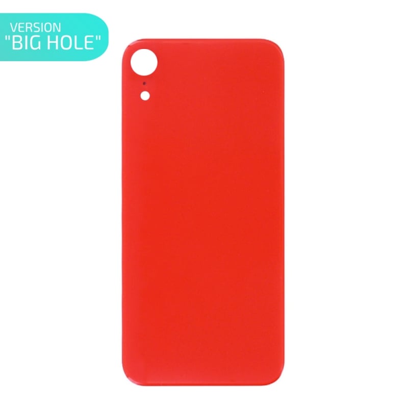 Vitre arrière pour iPhone XR Rouge - Version BIG HOLE