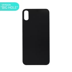 Vitre arrière pour iPhone X Noir - Version BIG HOLE