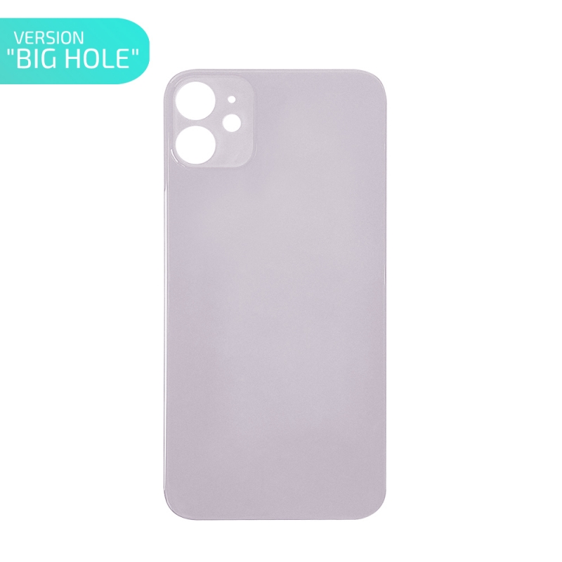 Vitre arrière pour iPhone 11 Mauve - Version BIG HOLE