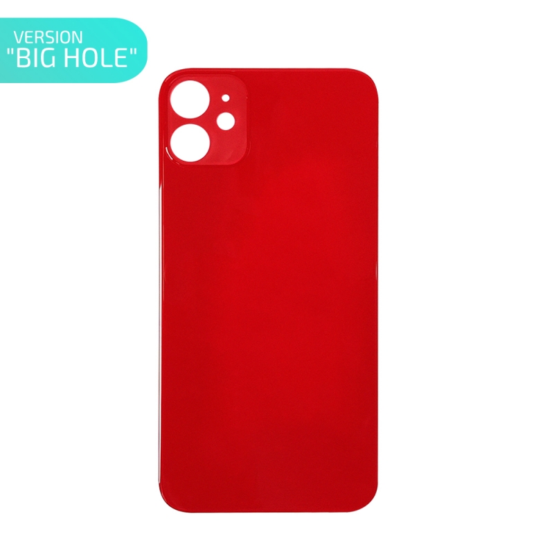 Vitre arrière pour iPhone 11 Rouge - Version BIG HOLE