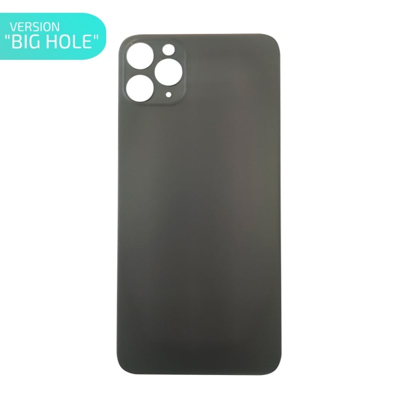 Vitre arrière pour iPhone 11 Pro Noir - Version BIG HOLE