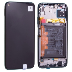 Bloc écran IPS LCD complet pré-monté sur châssis + batterie pour Huawei P40 Lite Vert