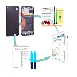 Kit de réparation Bloc écran IPS LCD complet pré-monté sur châssis + batterie pour Huawei P40 Lite Vert