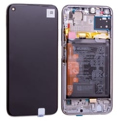 Bloc écran IPS LCD complet pré-monté sur châssis + batterie pour Huawei P40 Lite Rose