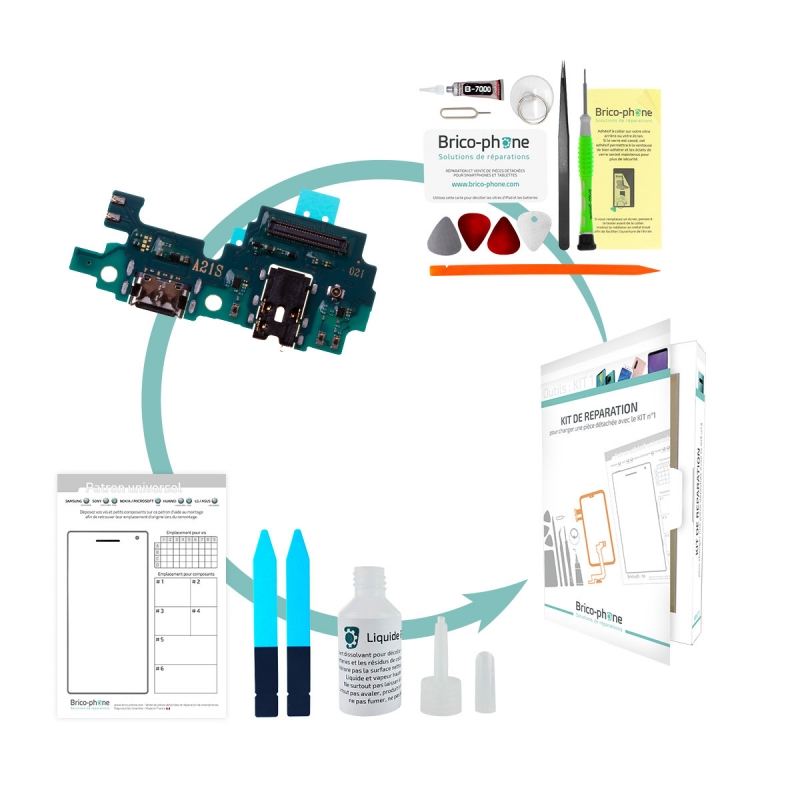 Kit pour changer le connecteur de charge USB Type-C pour Samsung Galaxy A21s