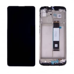 Bloc écran IPS LCD et vitre pré-montés sur châssis pour Xiaomi Redmi 9T Noir