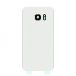 Vitre arrière compatible Samsung Galaxy S7 Edge Blanc photo 1