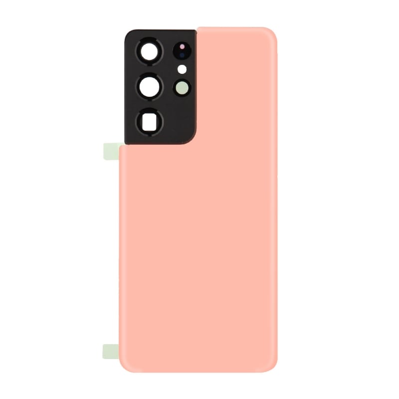 Vitre arrière compatible pour Samsung Galaxy S21 Ultra Rose photo 1