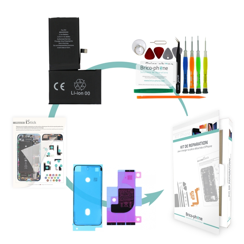 Kit de remplacement Brico-phone pour batterie d'iPhone X_photo1