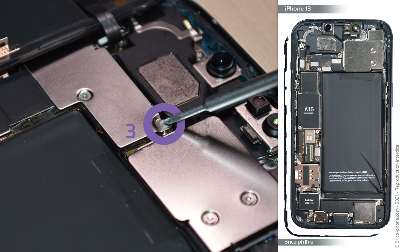 Changement de la batterie sur iPhone 13 photo 2