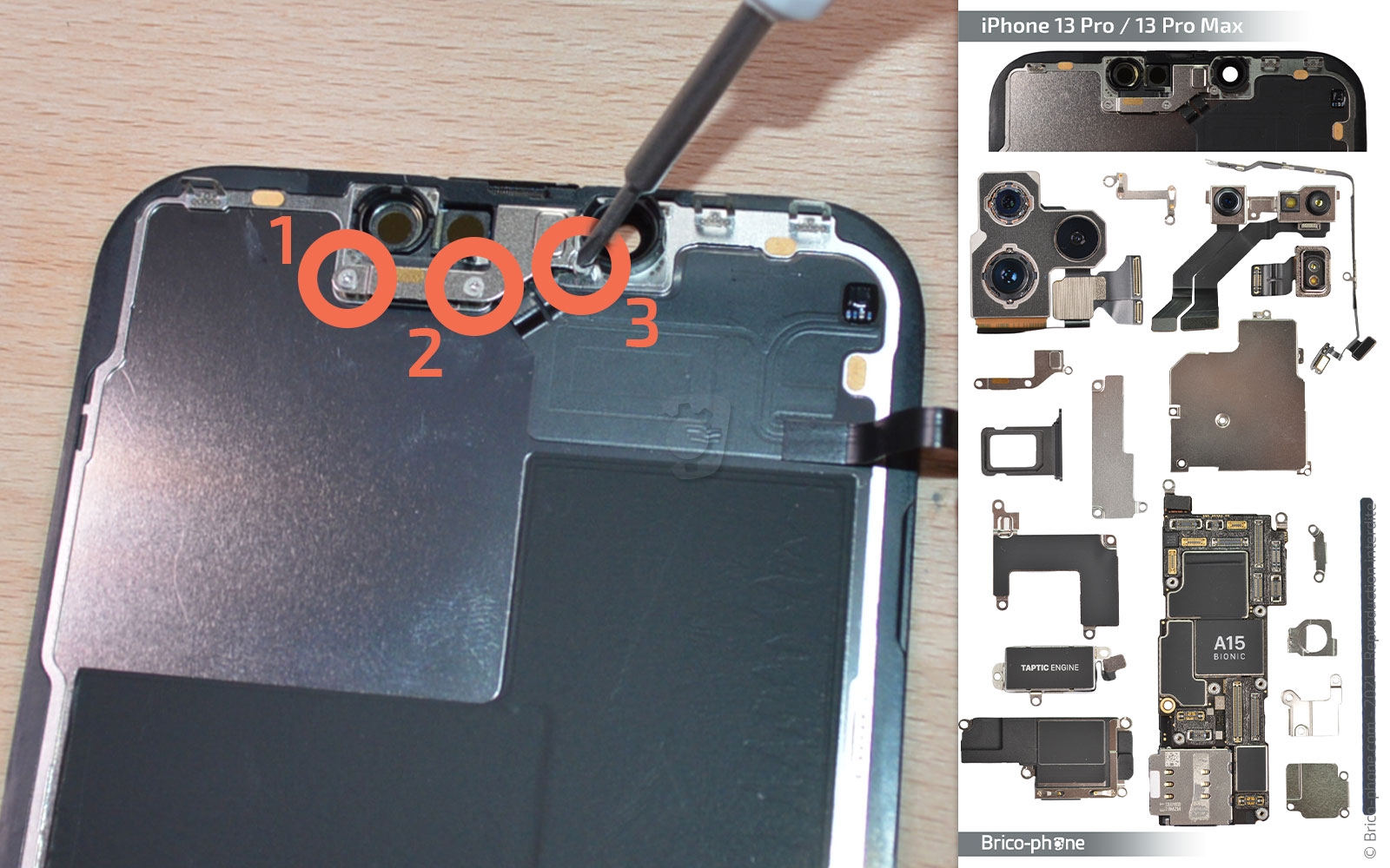 Changement de l'écran (vitre + Oled) sur iPhone 13 Pro photo 1