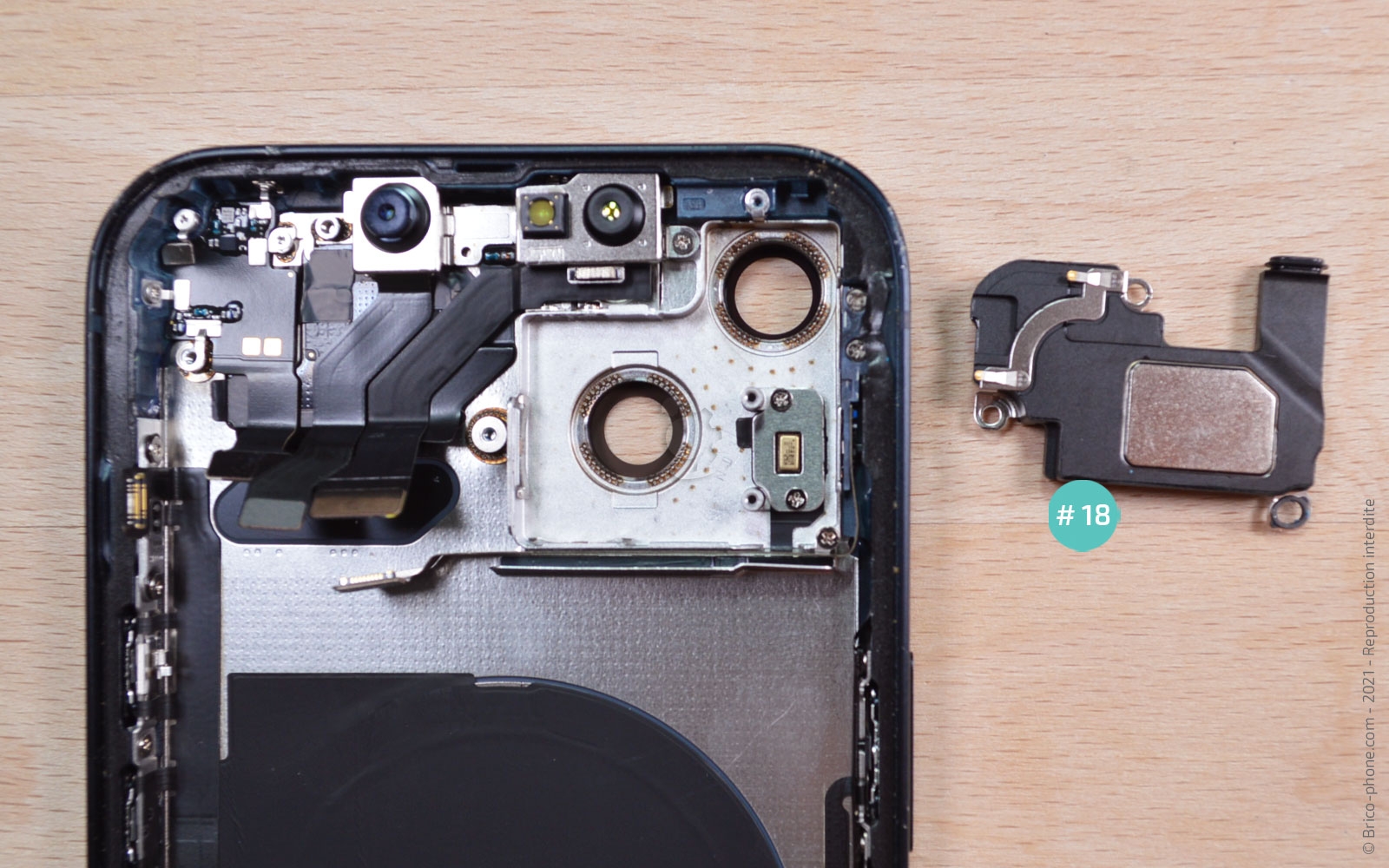 Changement du buzzer (HP interne) sur iPhone 13 photo 4